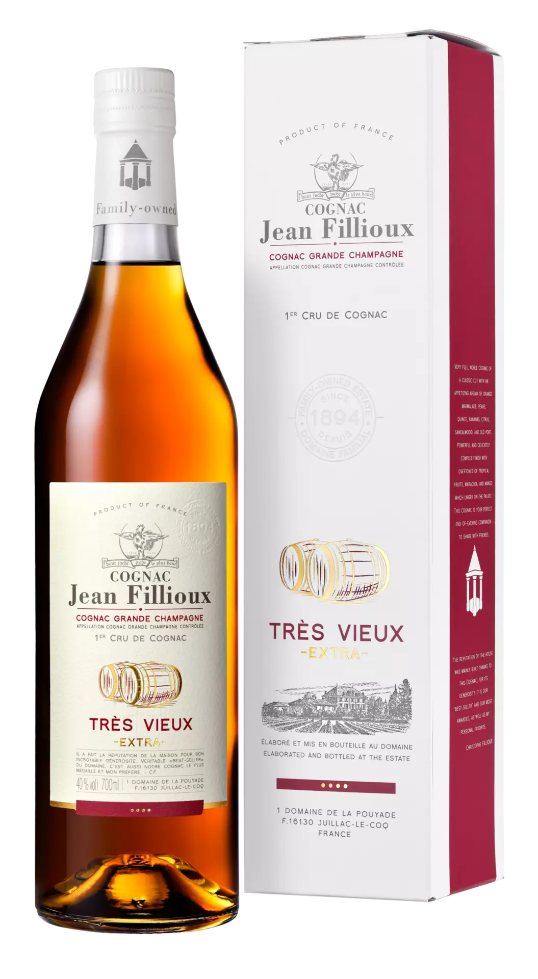 Jean Fillioux Très Vieux Cognac Grande Champagne 40° 70cl