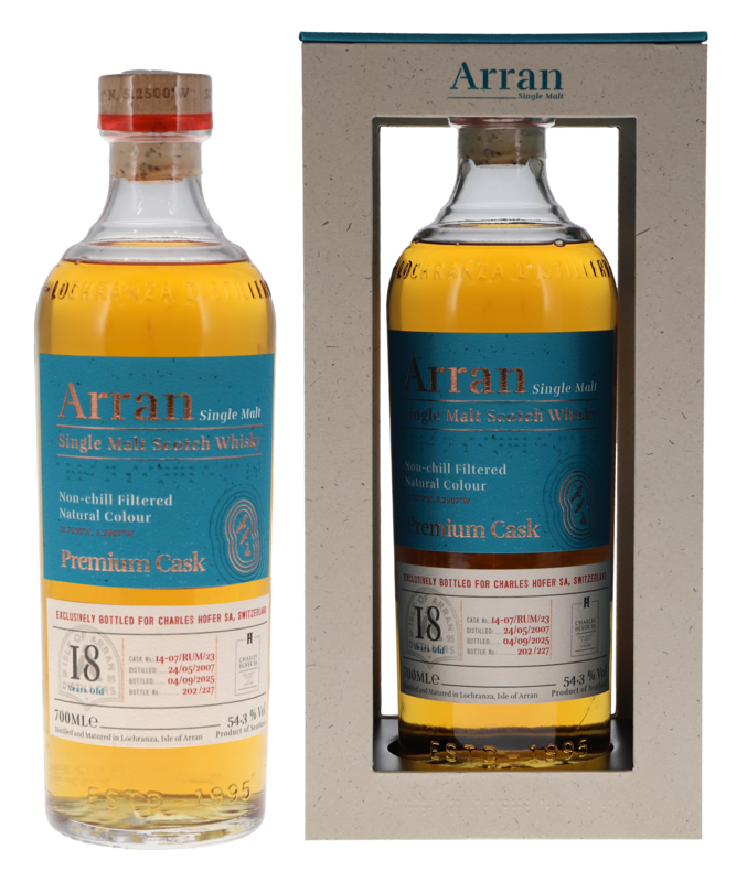 Arran Premium Rum Cask Exclusively for Switzerland 18 Years 2007 Single ...