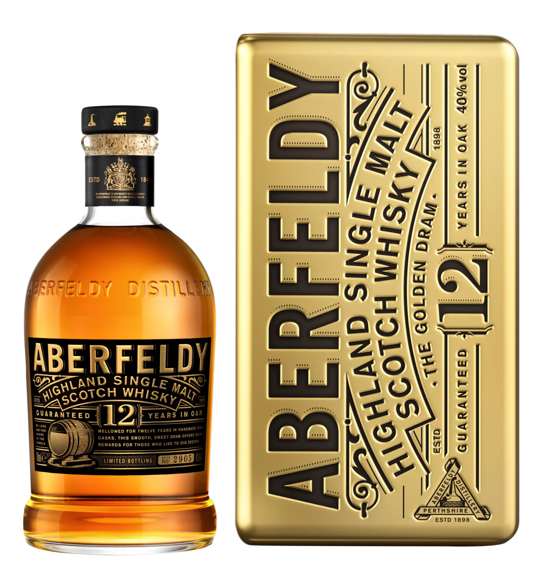 Aberfeldy Goldbarrenbox 12 Years Highland Single Malt Scotch