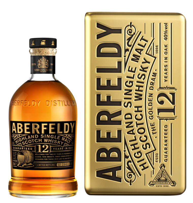 Aberfeldy Goldbarrenbox 12 Years Highland Single Malt Scotch Whisky 40°  70cl commander en ligne