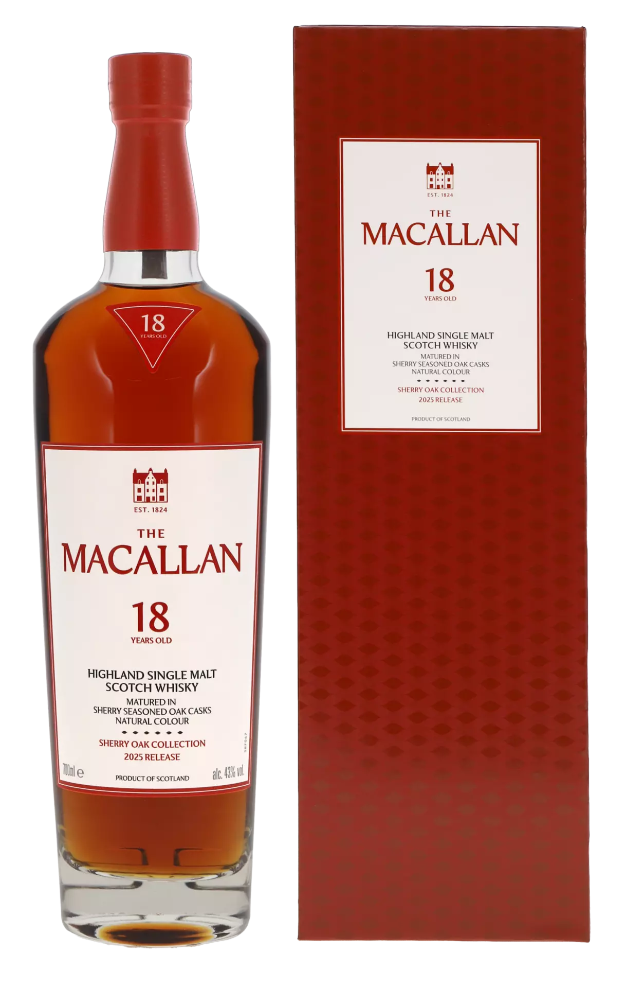 Macallan Sherry Oak 18 Years Highland Single Malt Scotch Whisky 43