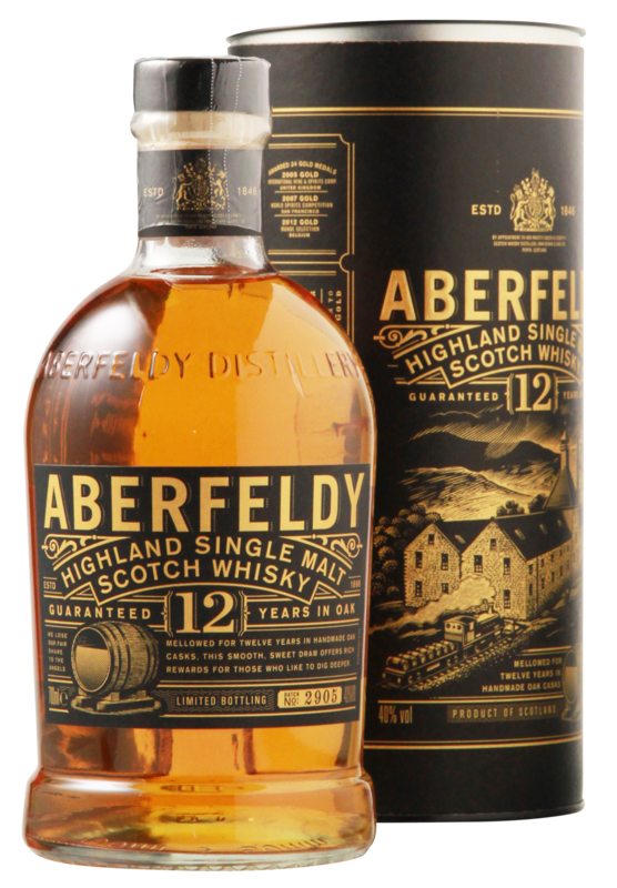 Aberfeldy Goldbarrenbox 12 Years Highland Single Malt Scotch Whisky 40°  70cl commander en ligne